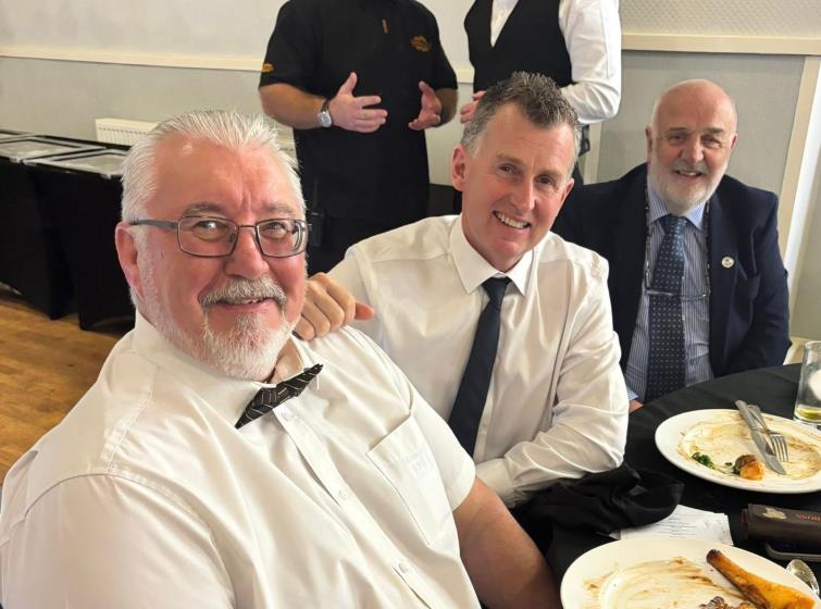 Mike John, Nigel Owens and Bill Carne